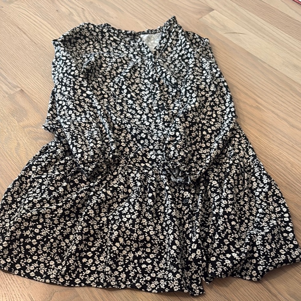 Zara Monochrome Floral Patterned Top